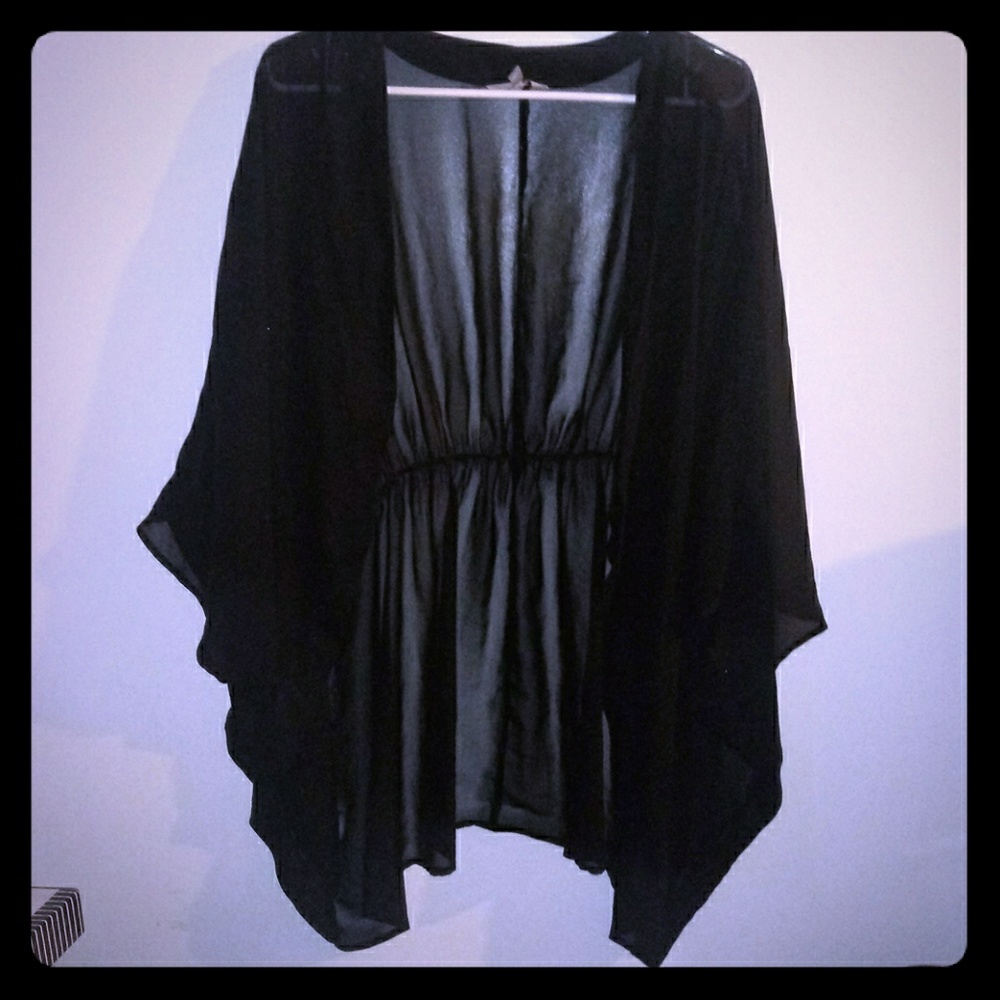 Sheer Black Cover-Up/Shawl